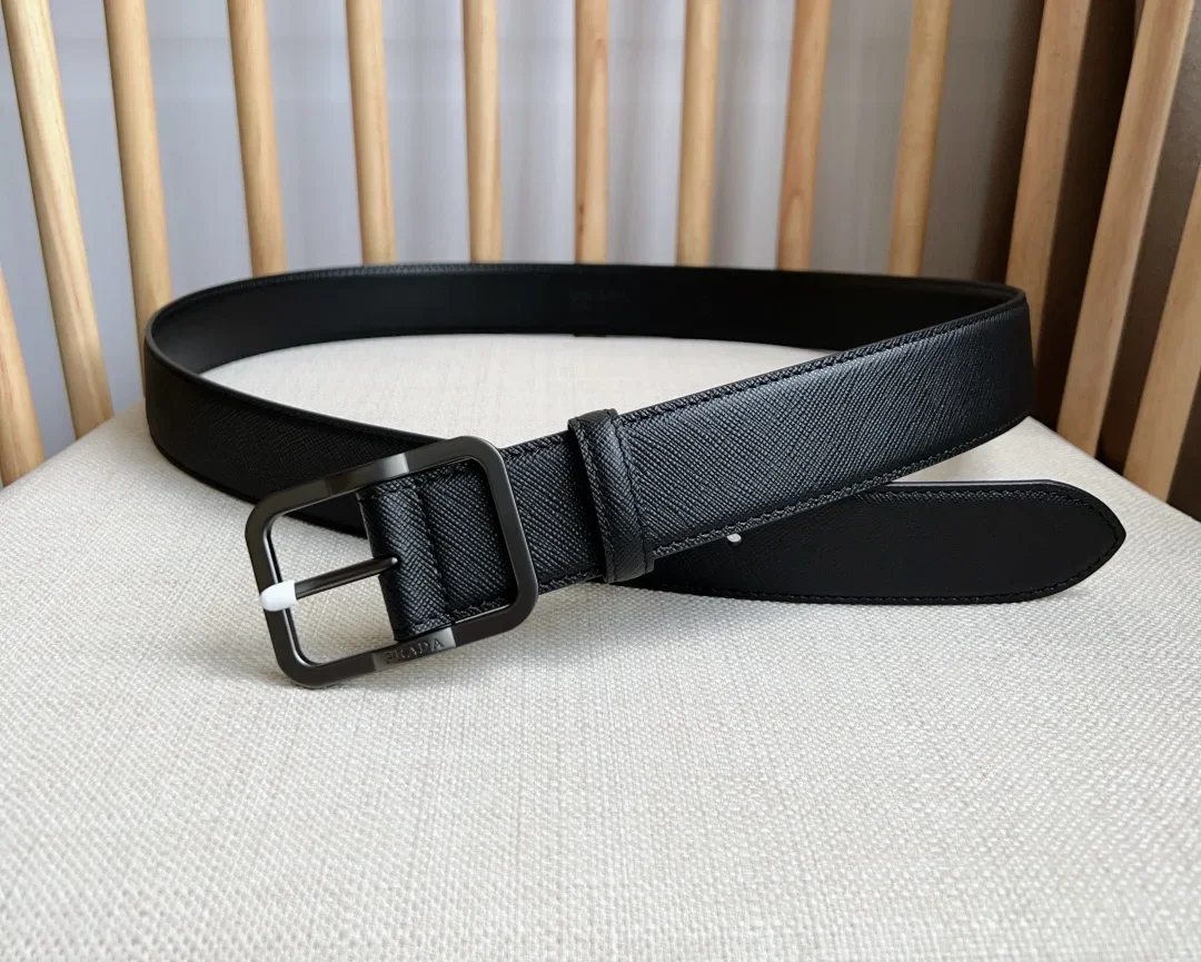 PRADA Belts Saffiano Leather (Black) 3.5cm Width 180202607050738 - Image 4
