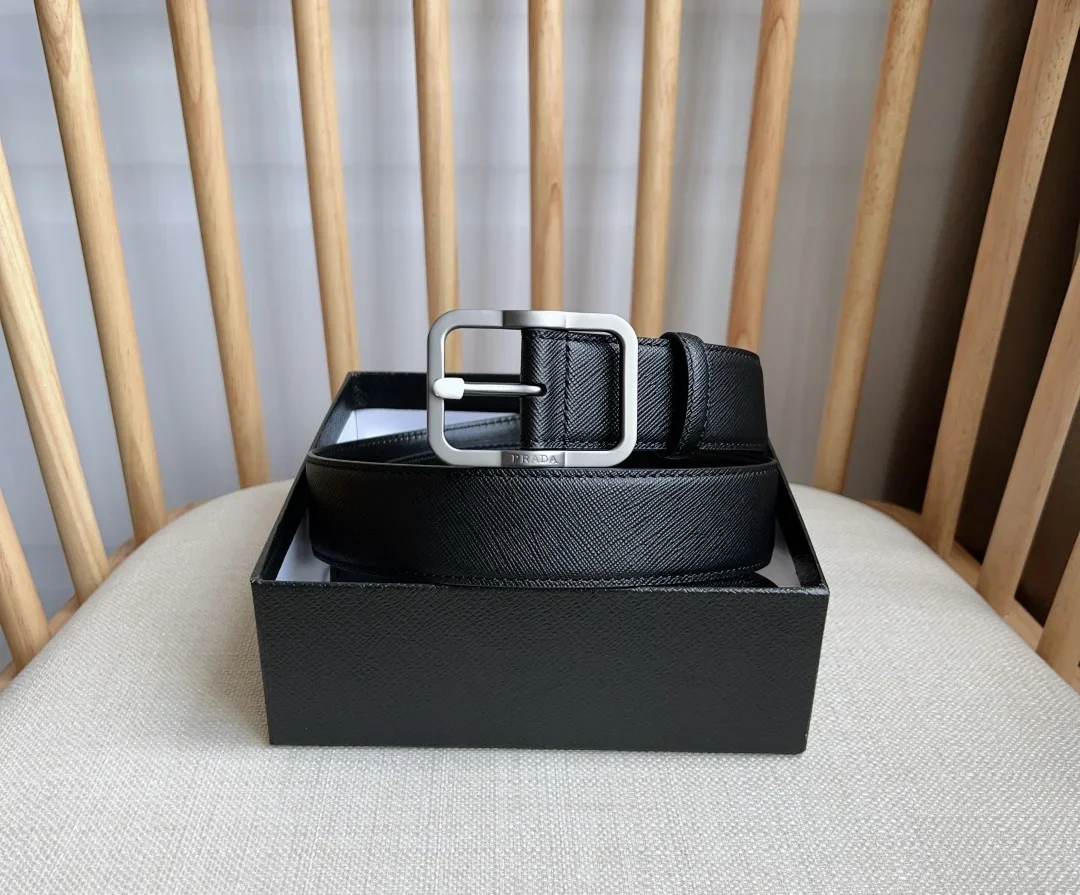 PRADA Belts Saffiano Leather (Black) 3.5cm Width 180202607050738 - Image 5