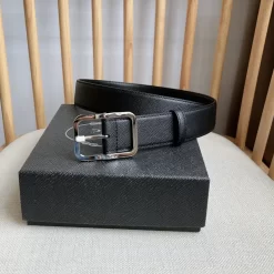 PRADA Belts Saffiano Leather (Black) 3.5cm Width 180202607050739