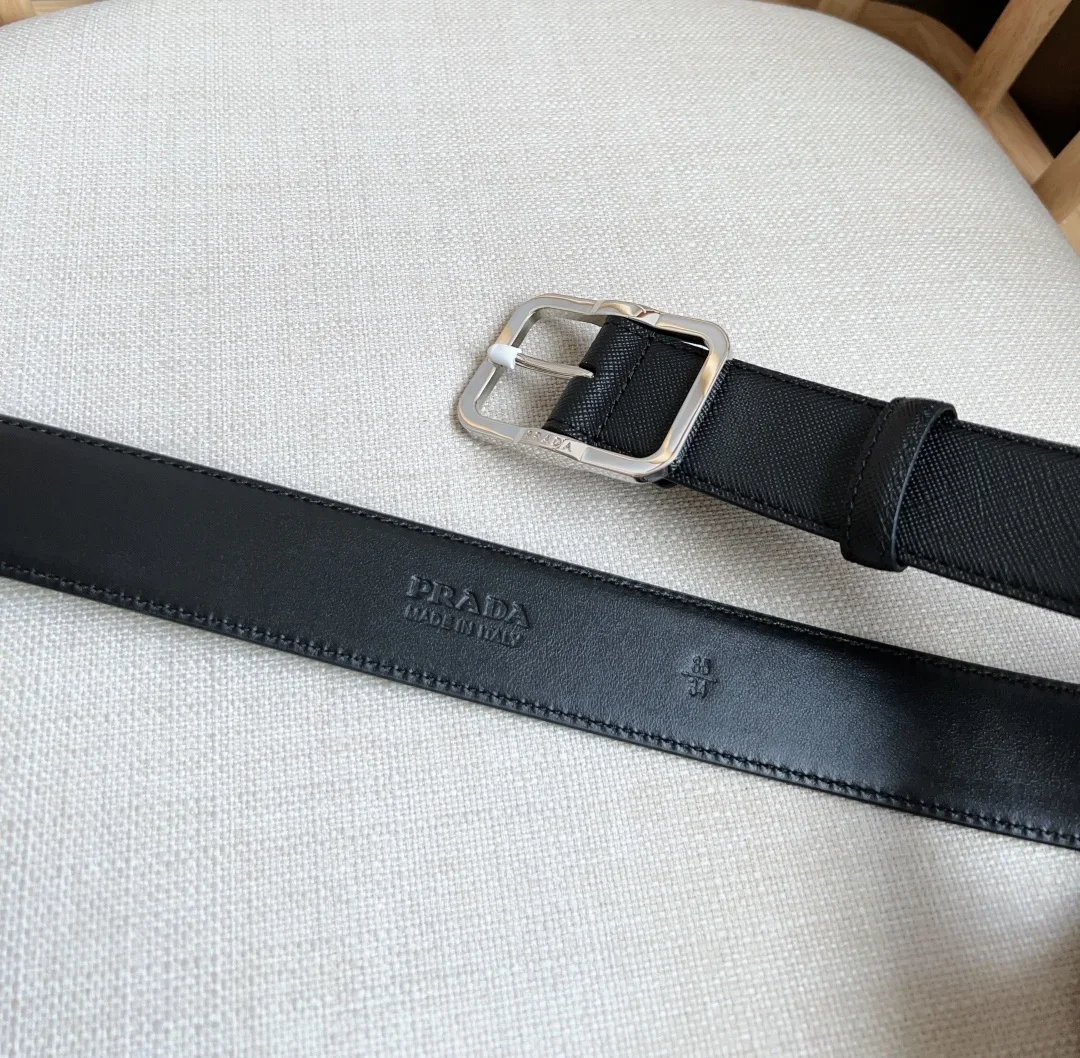 PRADA Belts Saffiano Leather (Black) 3.5cm Width 180202607050739 - Image 3