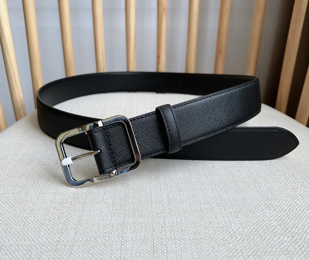 PRADA Belts Saffiano Leather (Black) 3.5cm Width 180202607050739 - Image 4