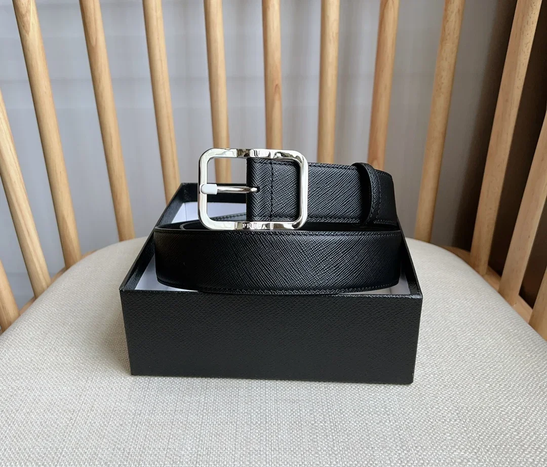 PRADA Belts Saffiano Leather (Black) 3.5cm Width 180202607050739 - Image 5