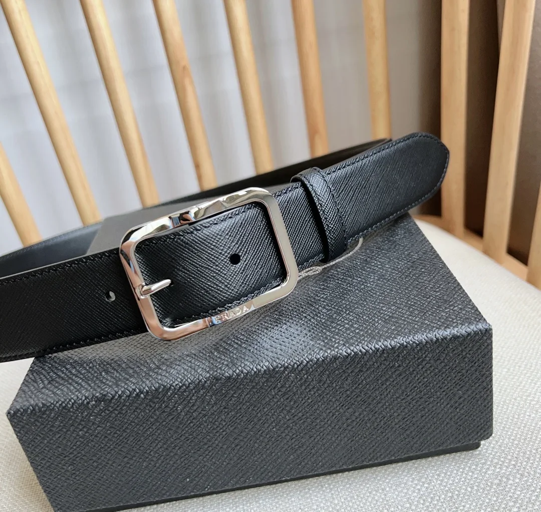 PRADA Belts Saffiano Leather (Black) 3.5cm Width 180202607050739 - Image 7