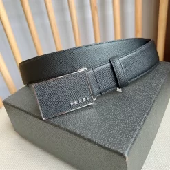 Alternative view of PRADA Belts Saffiano Leather (Black) 3.5cm Width 180202607050741