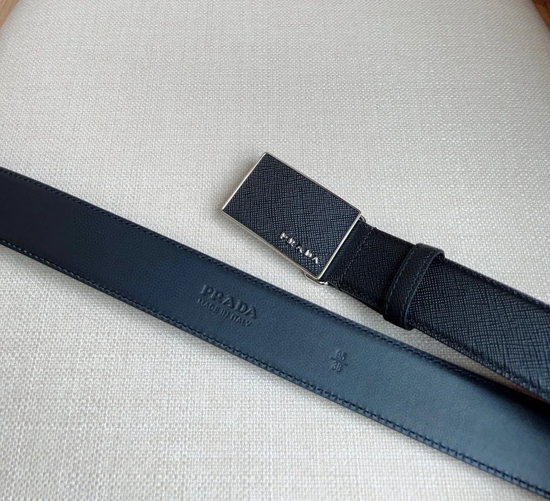 PRADA Belts Saffiano Leather (Black) 3.5cm Width 180202607050741 - Image 3