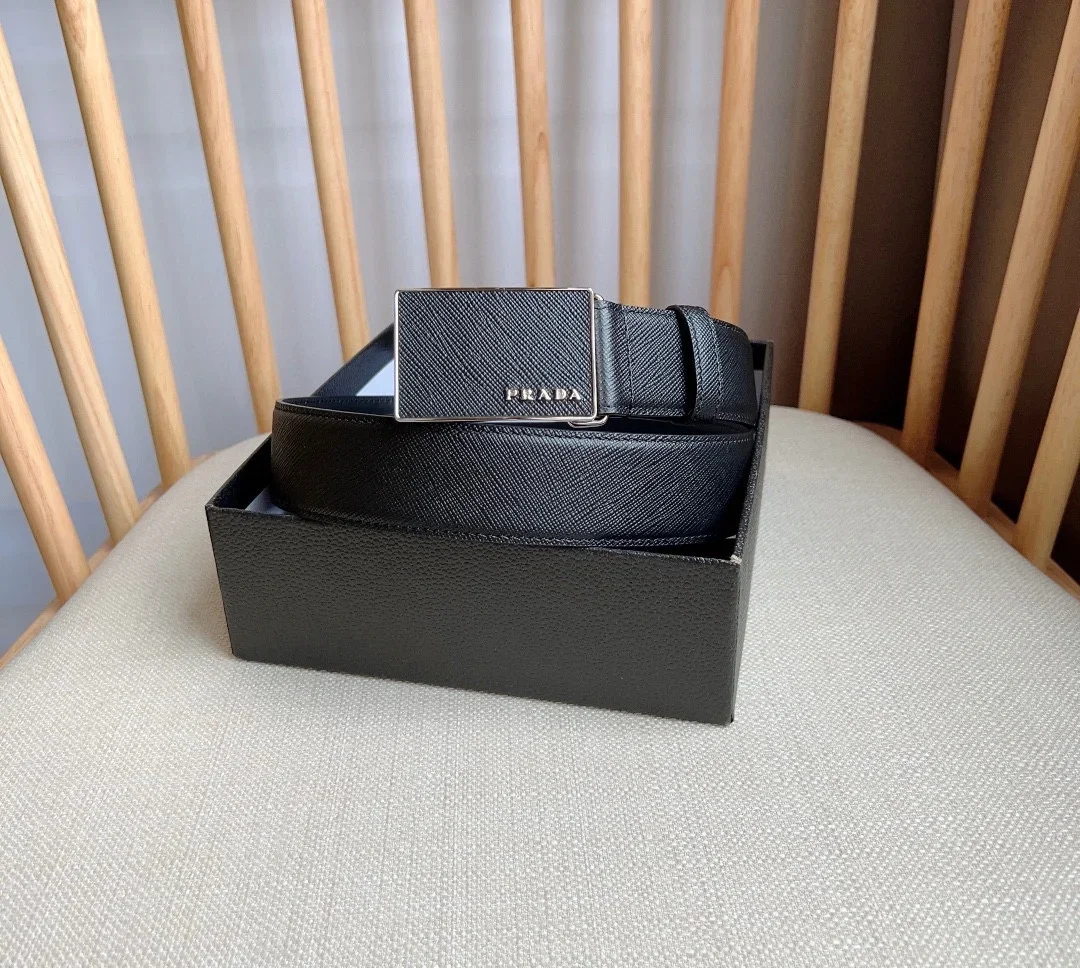 PRADA Belts Saffiano Leather (Black) 3.5cm Width 180202607050741 - Image 5