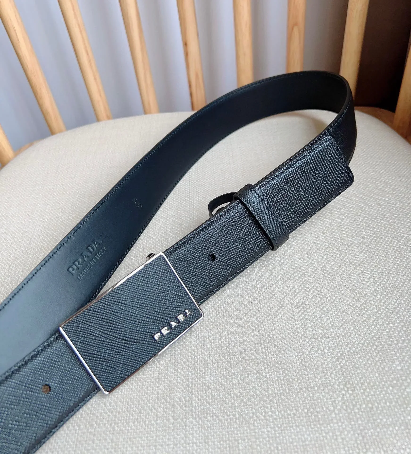 PRADA Belts Saffiano Leather (Black) 3.5cm Width 180202607050741 - Image 8