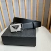 PRADA Belts Saffiano Leather (Black) 3.5cm Width 180202607050742
