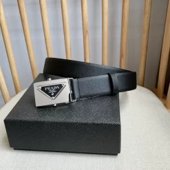PRADA Belts Saffiano Leather (Black) 3.5cm Width 180202607050742
