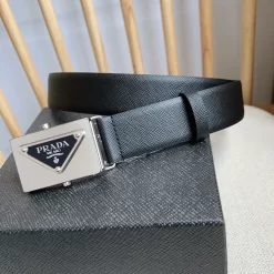 Alternative view of PRADA Belts Saffiano Leather (Black) 3.5cm Width 180202607050742