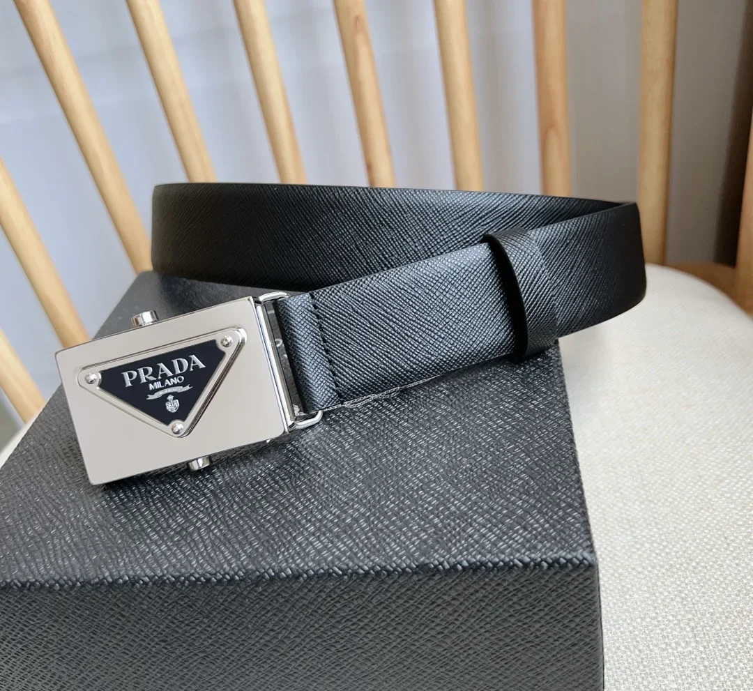 PRADA Belts Saffiano Leather (Black) 3.5cm Width 180202607050742 - Image 2