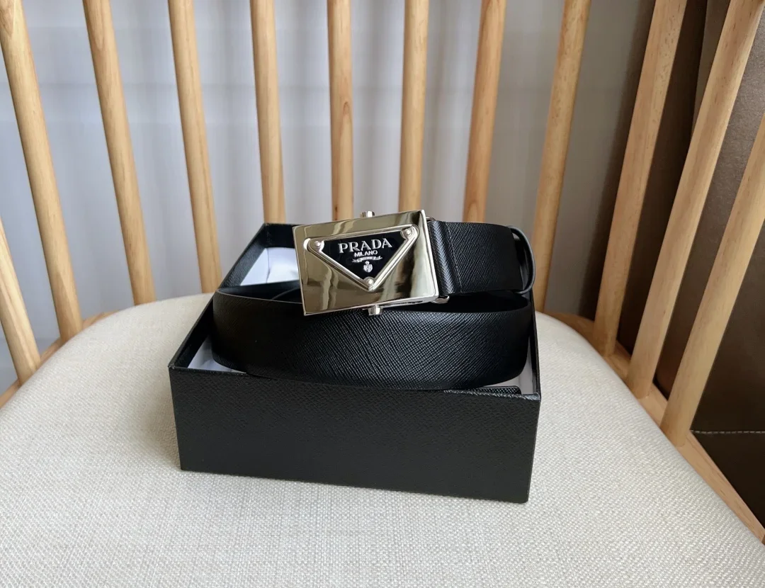 PRADA Belts Saffiano Leather (Black) 3.5cm Width 180202607050742 - Image 5
