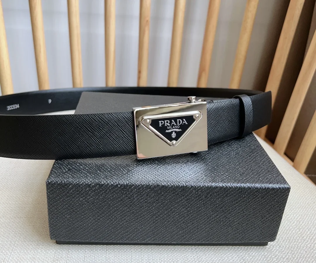 PRADA Belts Saffiano Leather (Black) 3.5cm Width 180202607050742 - Image 6