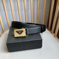 PRADA Belts Saffiano Leather (Black) 3.5cm Width 180202607050743