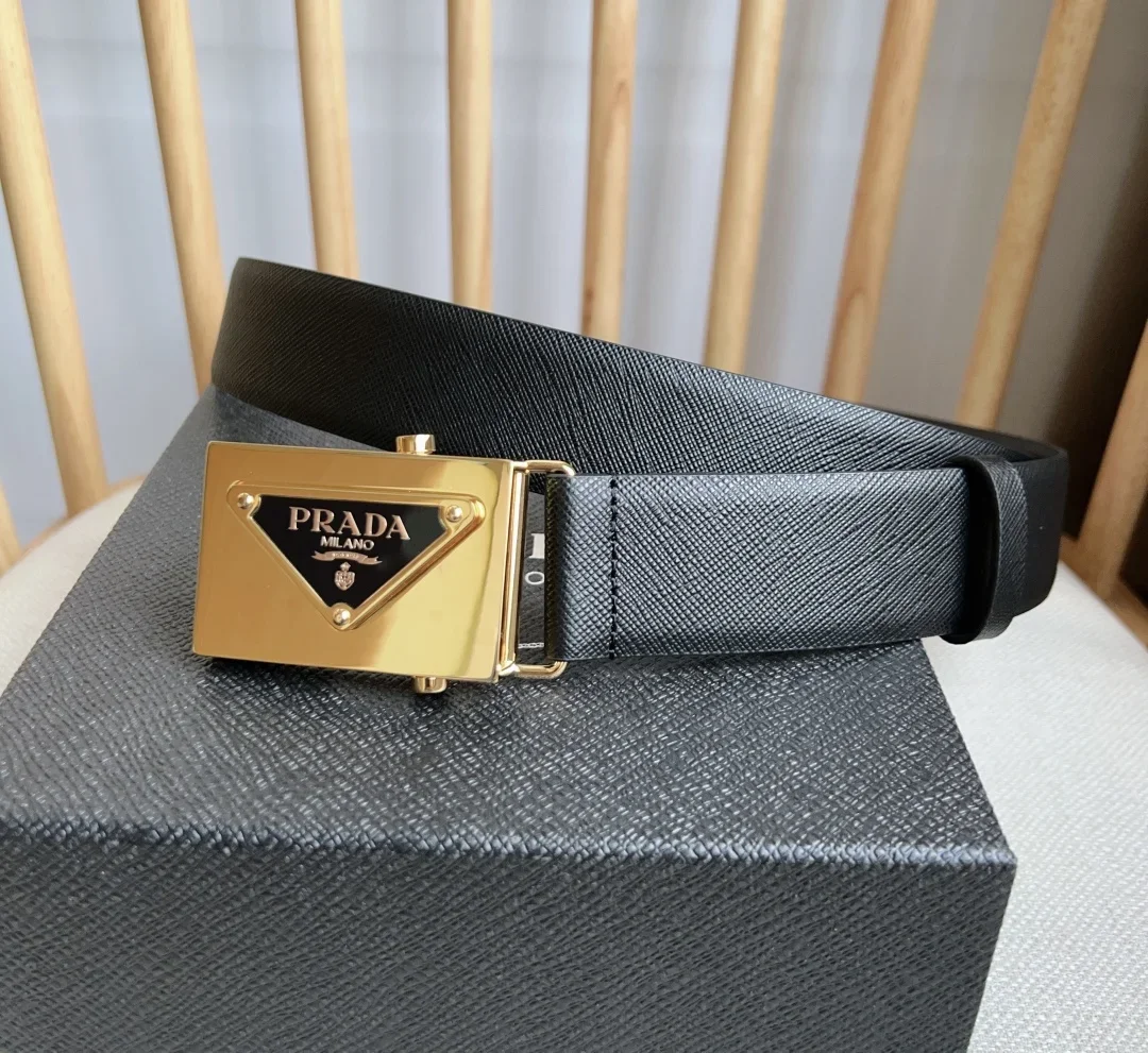 PRADA Belts Saffiano Leather (Black) 3.5cm Width 180202607050743 - Image 2