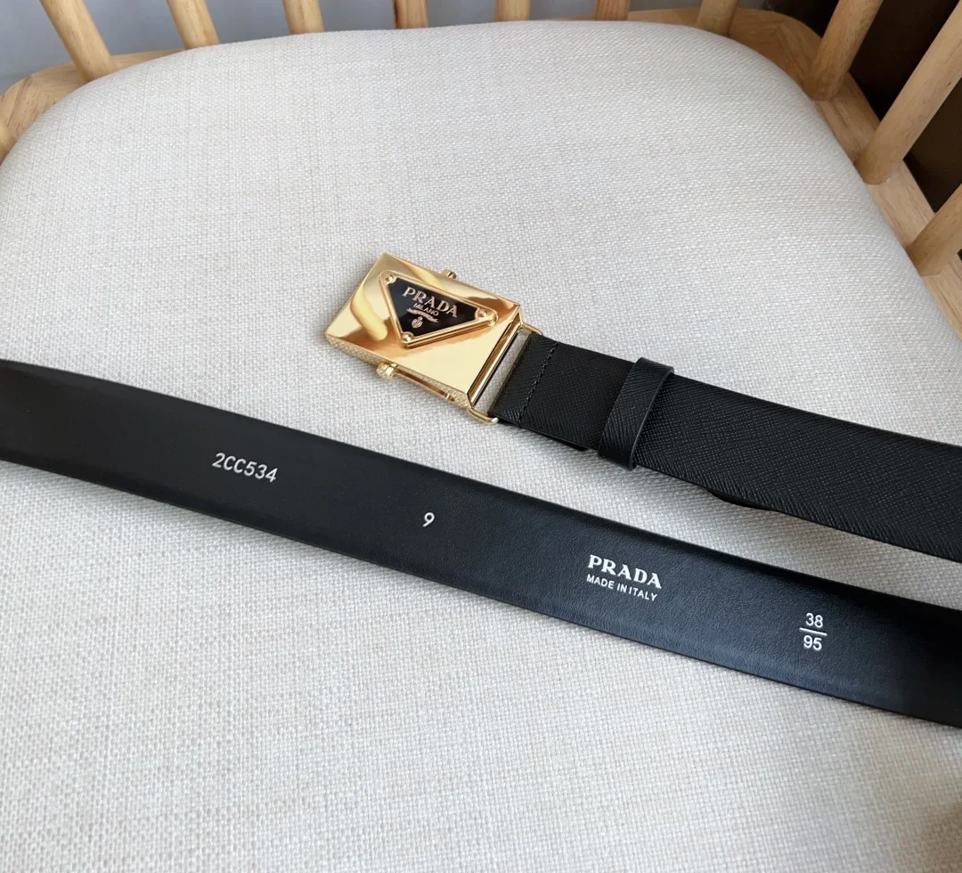 PRADA Belts Saffiano Leather (Black) 3.5cm Width 180202607050743 - Image 3