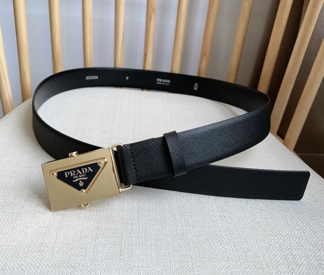PRADA Belts Saffiano Leather (Black) 3.5cm Width 180202607050743 - Image 4