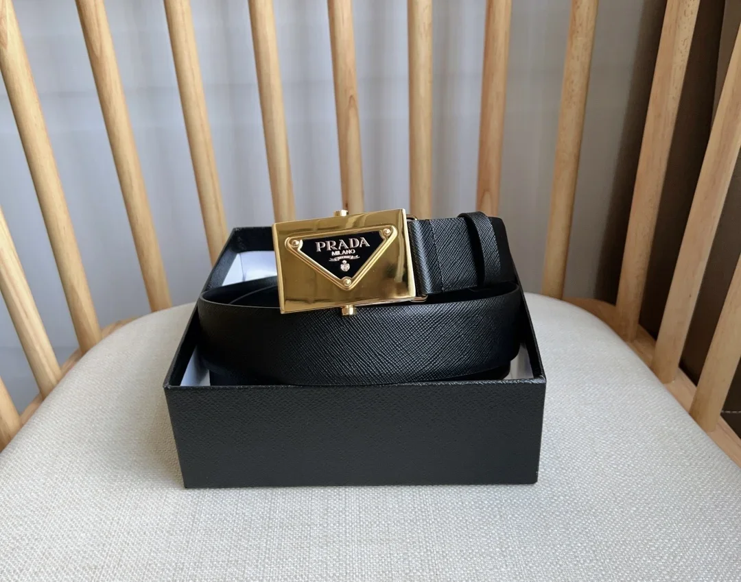 PRADA Belts Saffiano Leather (Black) 3.5cm Width 180202607050743 - Image 5
