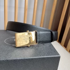 PRADA Belts Saffiano Leather (Black) 3.5cm Width 180202607050744