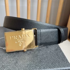Alternative view of PRADA Belts Saffiano Leather (Black) 3.5cm Width 180202607050744