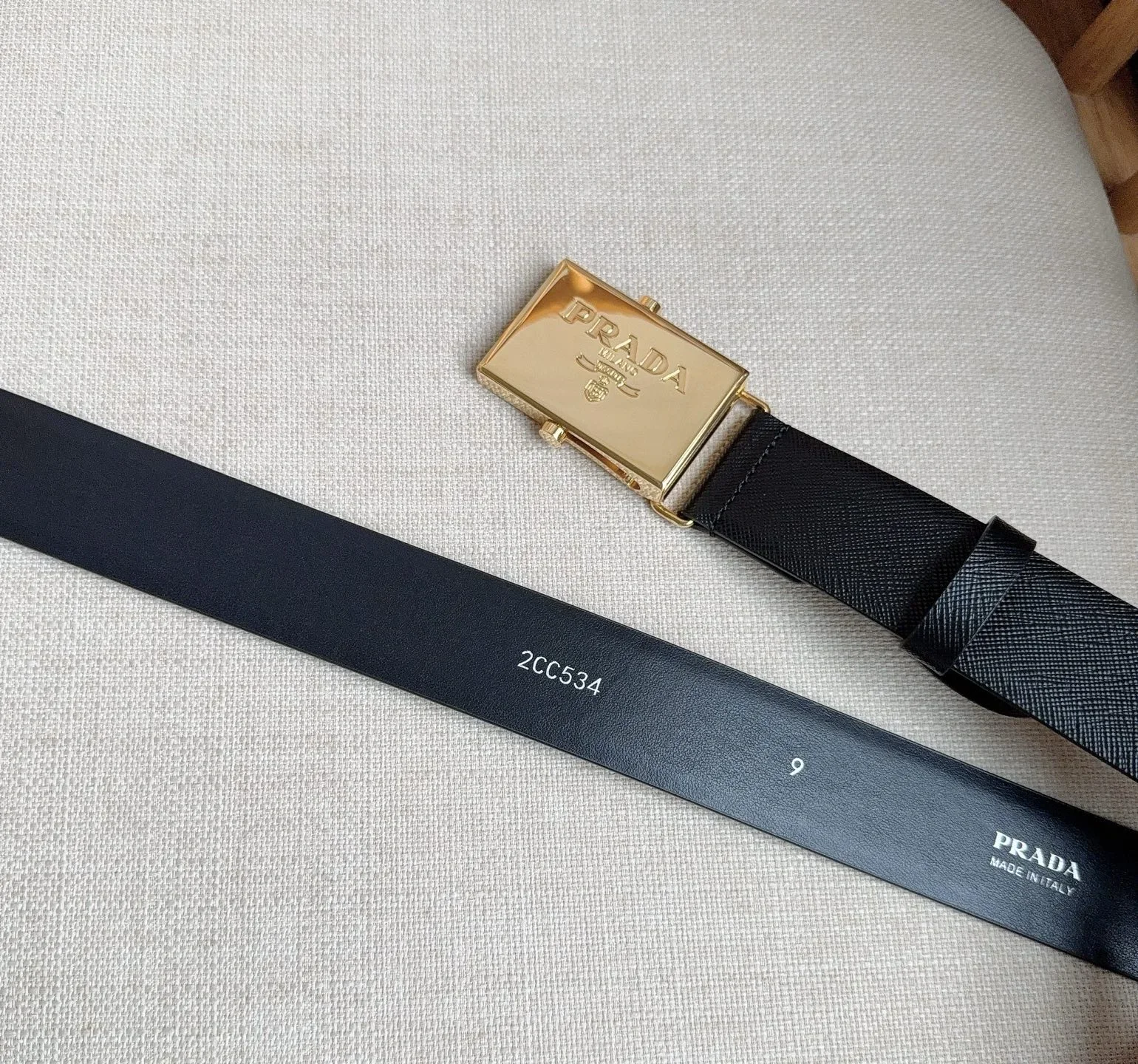 PRADA Belts Saffiano Leather (Black) 3.5cm Width 180202607050744 - Image 3