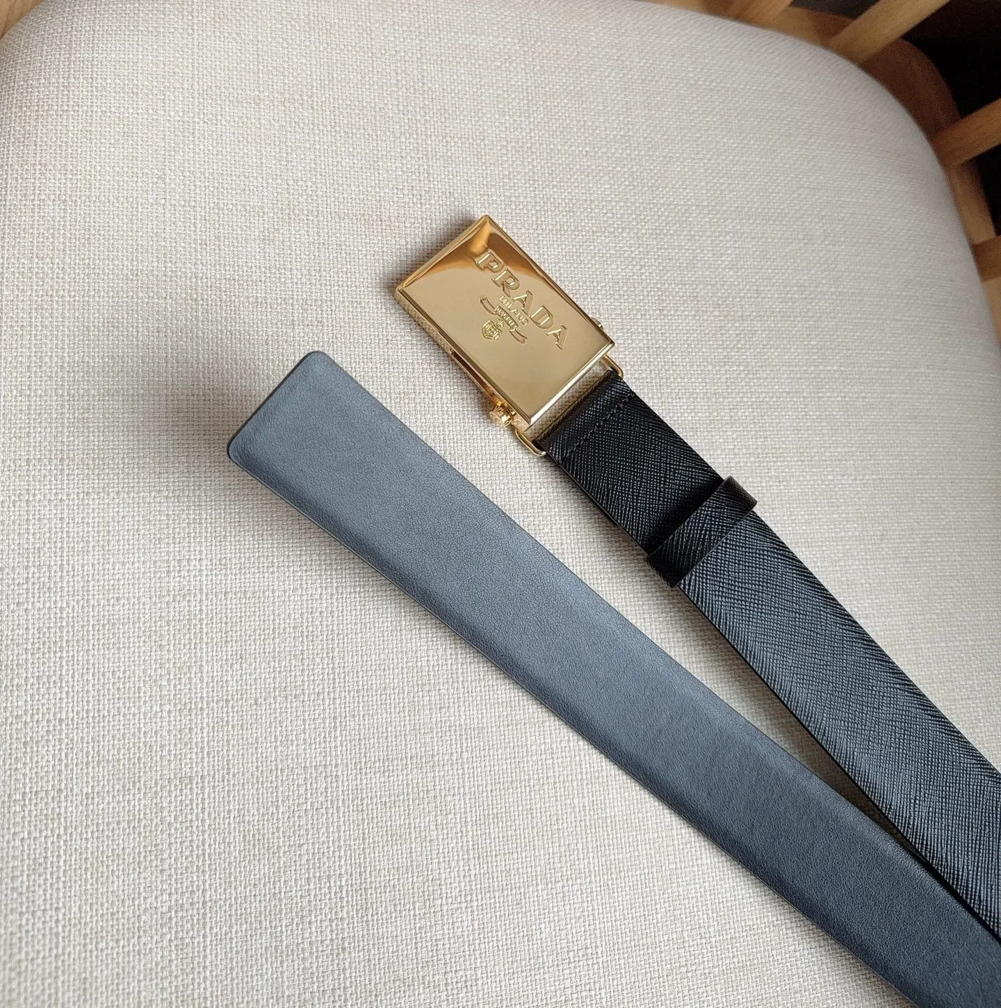 PRADA Belts Saffiano Leather (Black) 3.5cm Width 180202607050744 - Image 6
