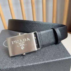 Alternative view of PRADA Belts Saffiano Leather (Black) 3.5cm Width 180202607050745