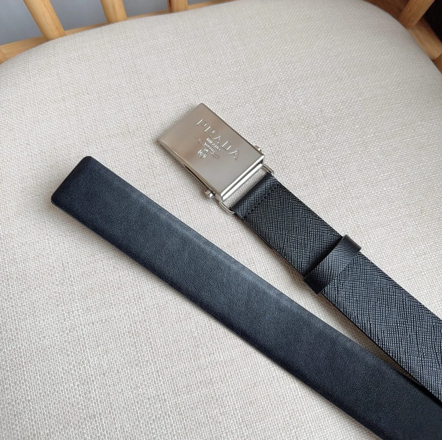 PRADA Belts Saffiano Leather (Black) 3.5cm Width 180202607050745 - Image 6