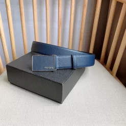 PRADA Belts Saffiano Leather (Blue) 3.5cm Width 180202607050746