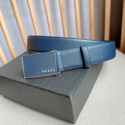 Alternative view of PRADA Belts Saffiano Leather (Blue) 3.5cm Width 180202607050746