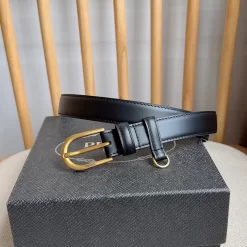 PRADA Belts Smooth Leather (Black) 2.5cm Width 180202607050748