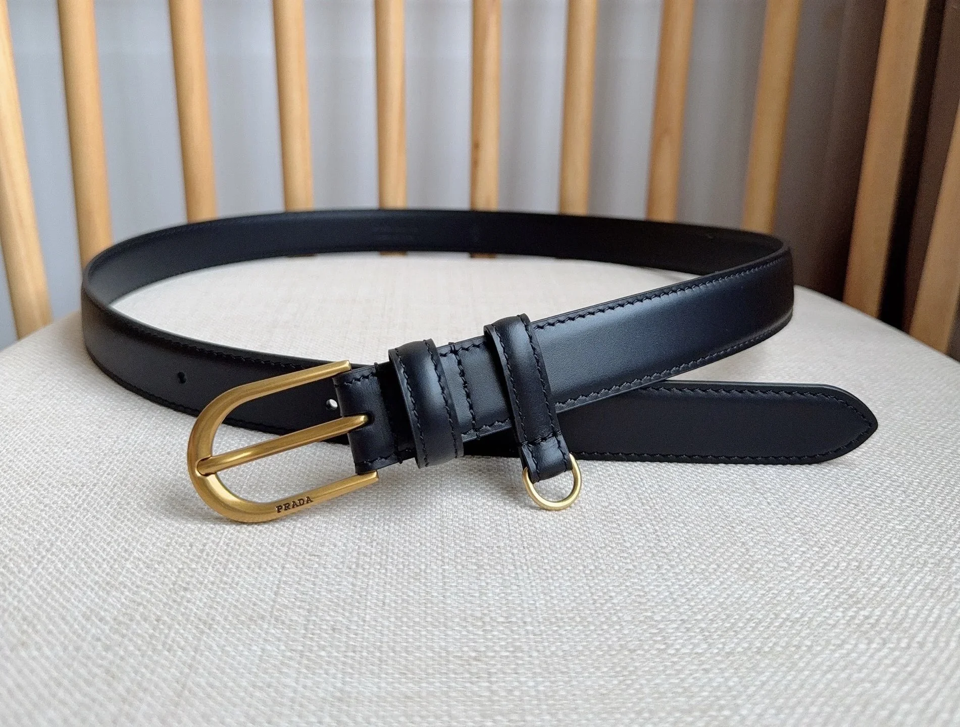PRADA Belts Smooth Leather (Black) 2.5cm Width 180202607050748 - Image 4