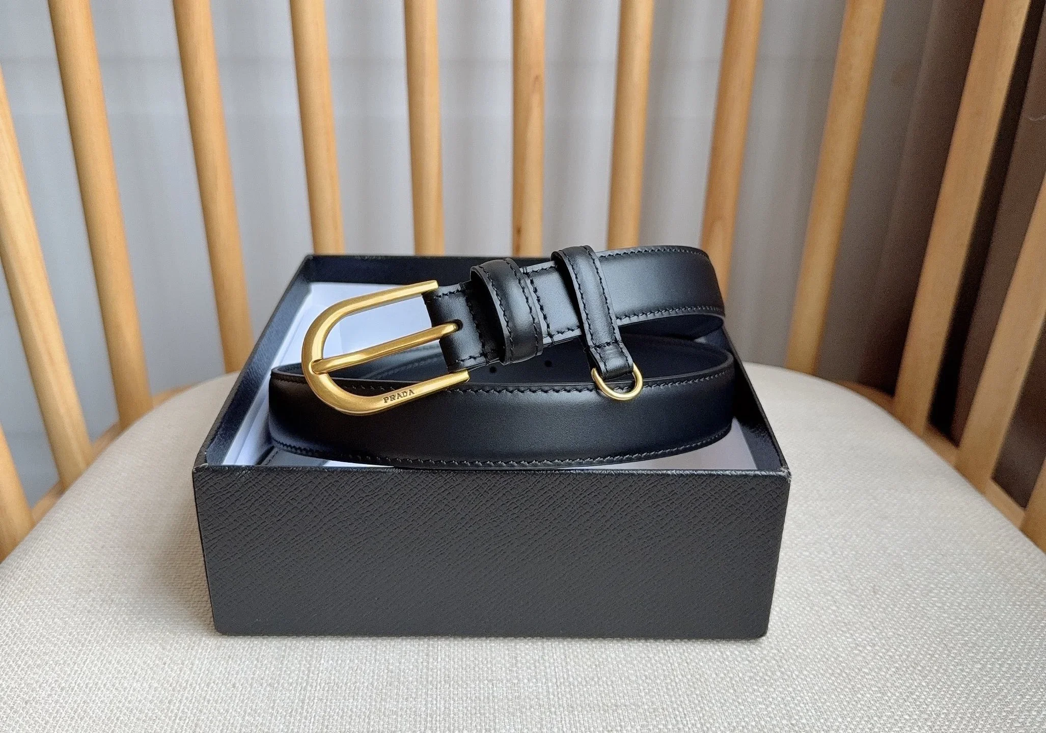 PRADA Belts Smooth Leather (Black) 2.5cm Width 180202607050748 - Image 5