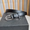 PRADA Belts Smooth Leather (Black) 2.5cm Width 180202607050749