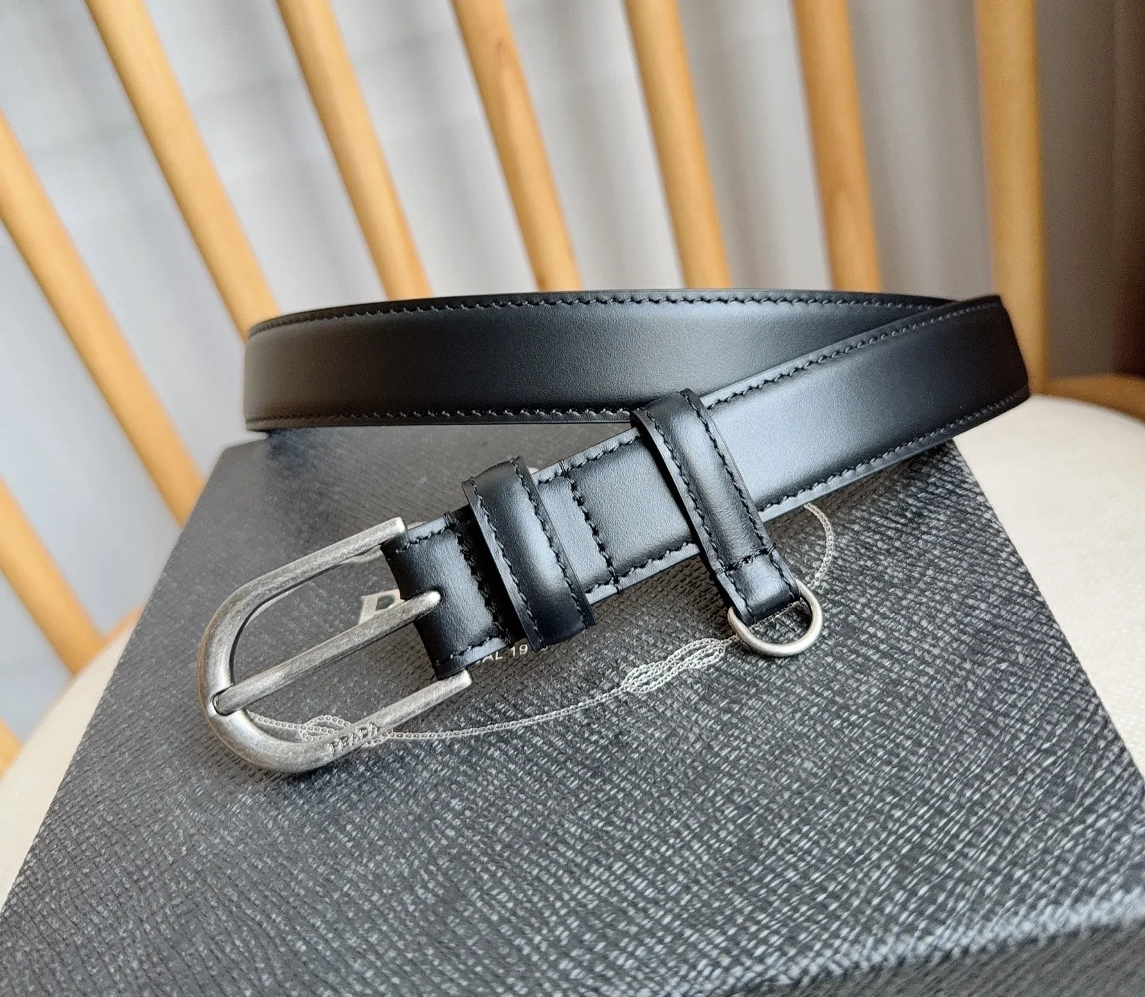 PRADA Belts Smooth Leather (Black) 2.5cm Width 180202607050749 - Image 2