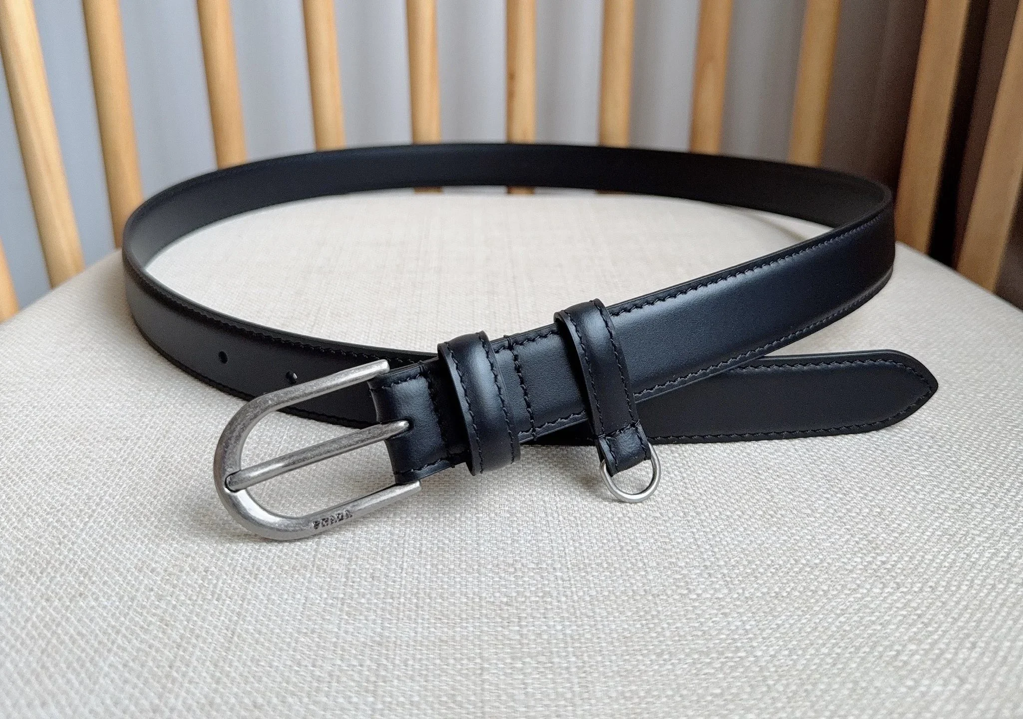 PRADA Belts Smooth Leather (Black) 2.5cm Width 180202607050749 - Image 4