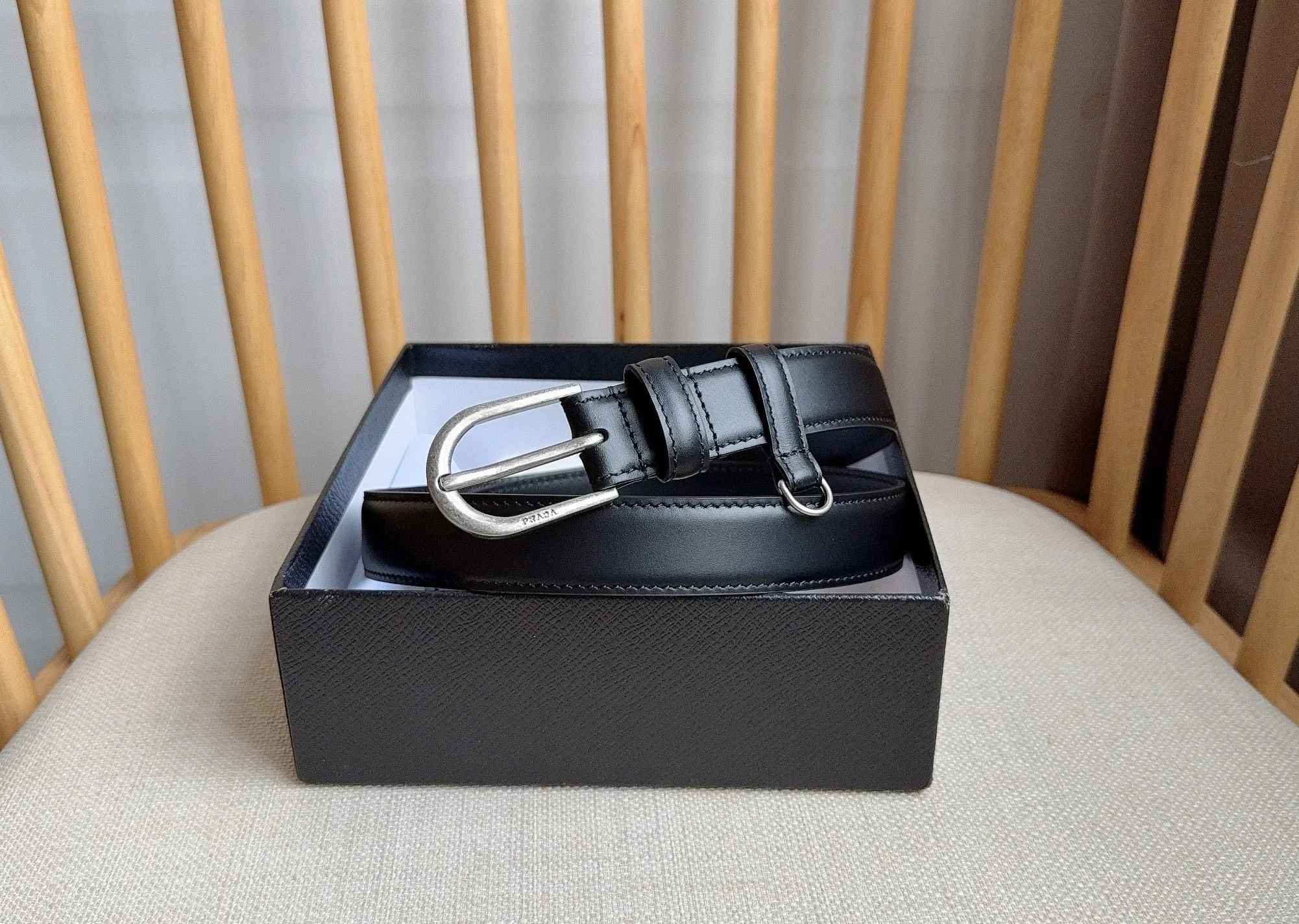 PRADA Belts Smooth Leather (Black) 2.5cm Width 180202607050749 - Image 5