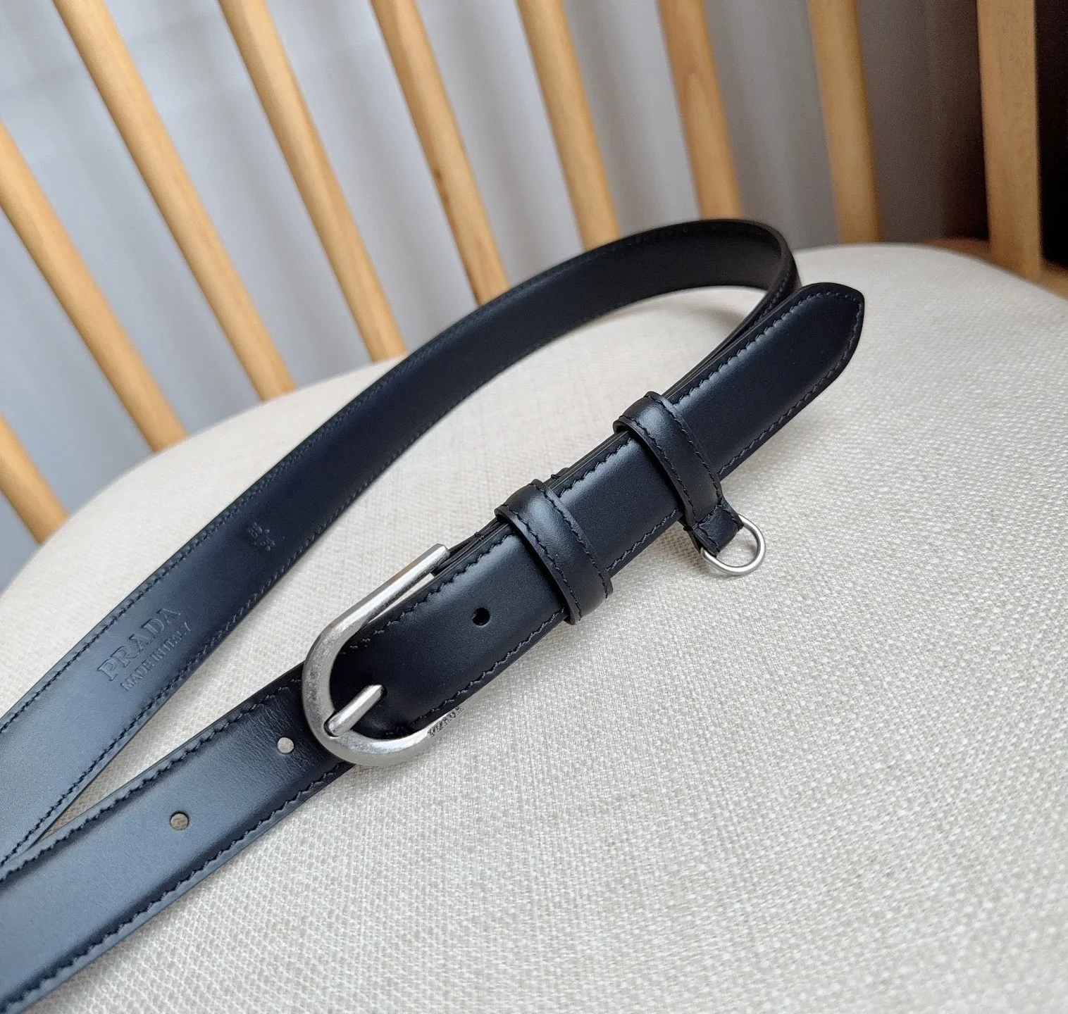 PRADA Belts Smooth Leather (Black) 2.5cm Width 180202607050749 - Image 8
