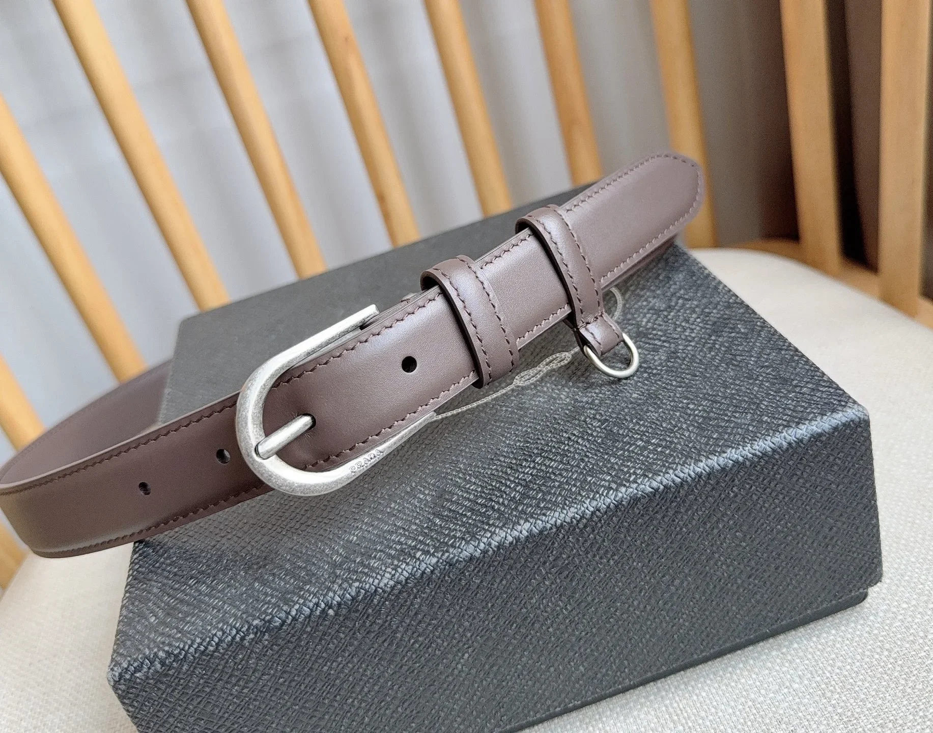 PRADA Belts Smooth Leather (Brown) 2.5cm Width 180202607050754 - Image 7