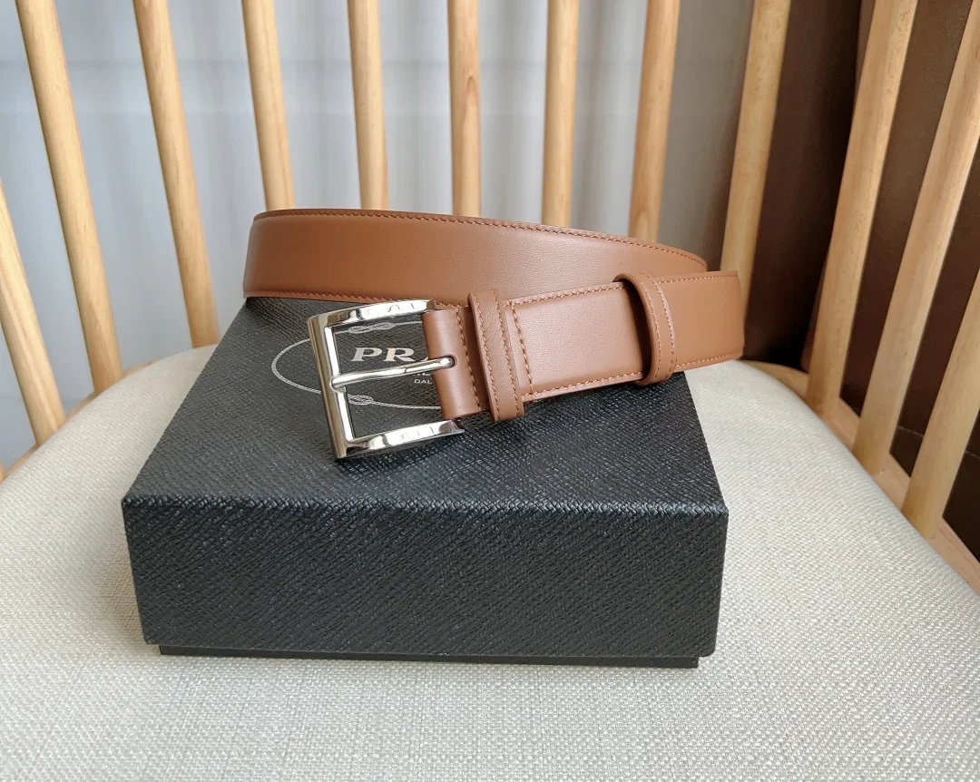 PRADA Belts Smooth Leather (Brown) 3.5cm Width 180202607050755