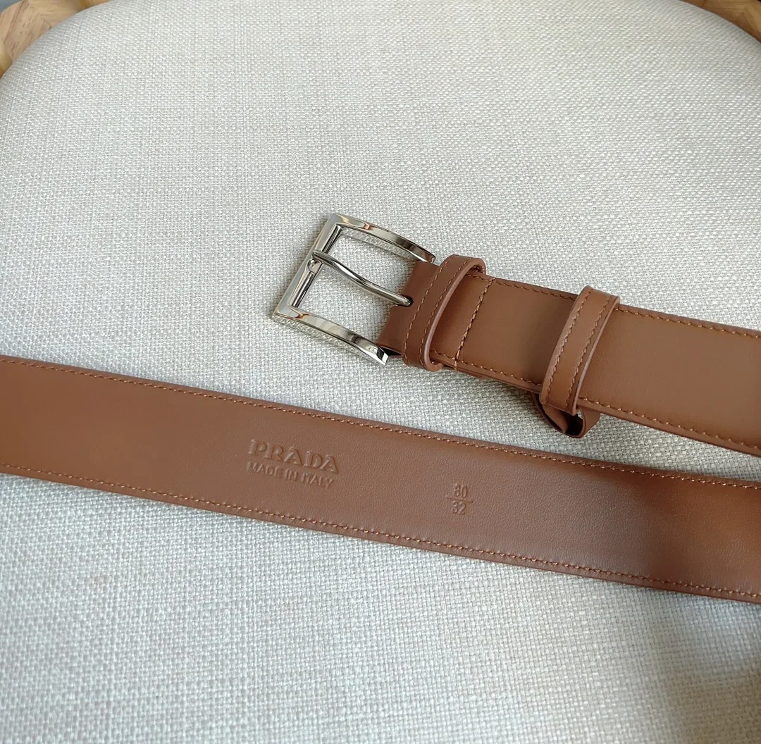 PRADA Belts Smooth Leather (Brown) 3.5cm Width 180202607050755 - Image 3