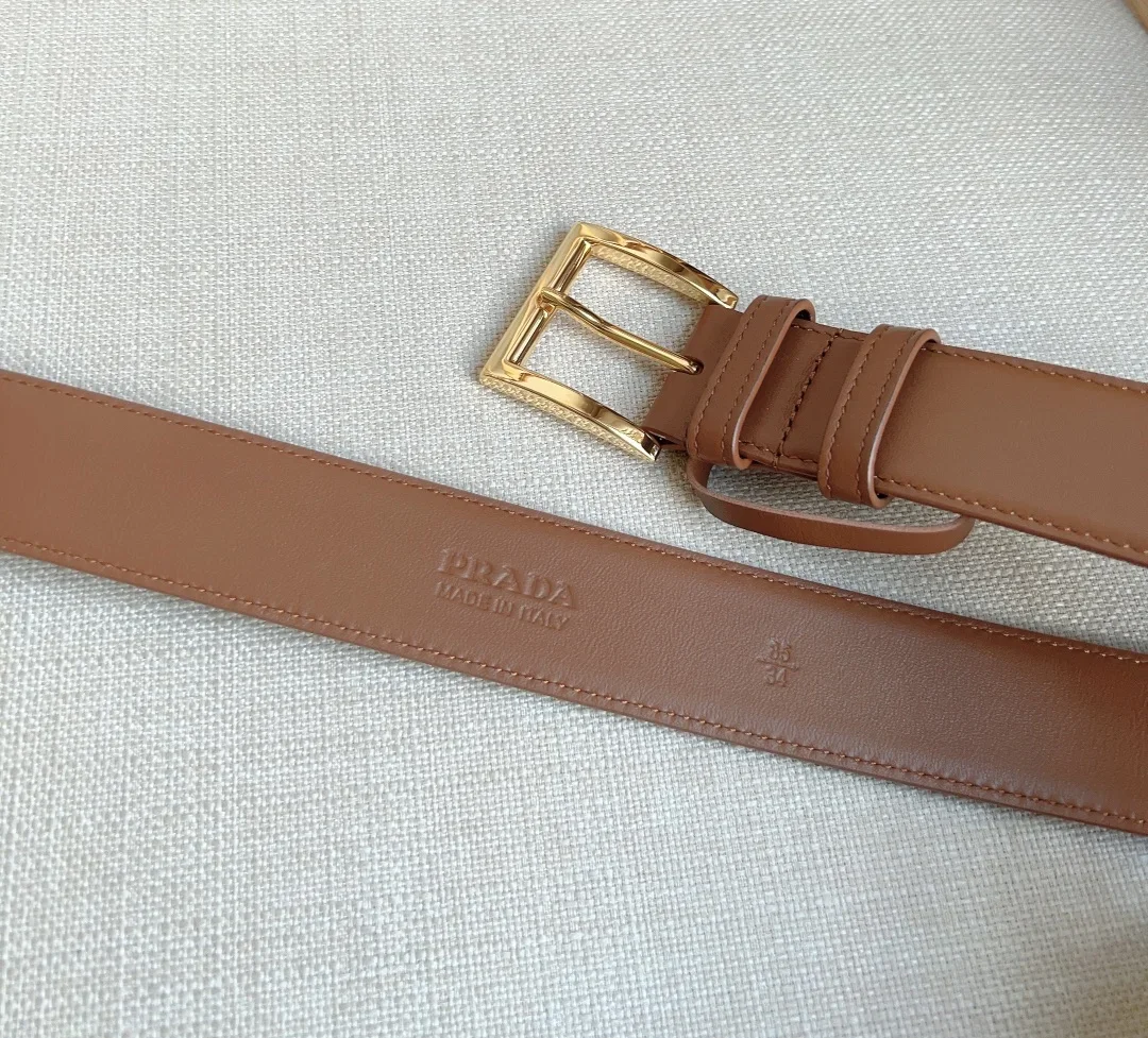 PRADA Belts Smooth Leather (Brown) 3.5cm Width 180202607050756 - Image 3