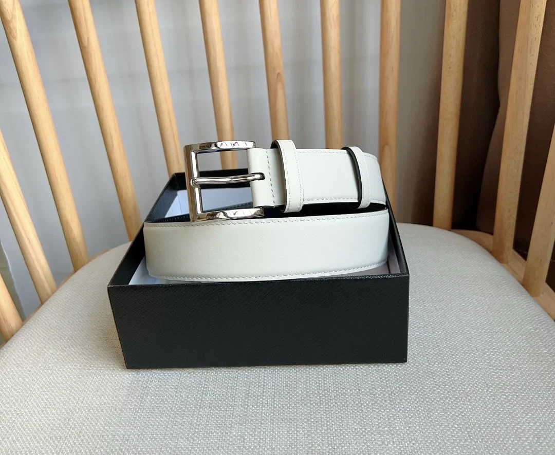 PRADA Belts Smooth Leather (White) 3.5cm Width 180202607050719 - Image 5