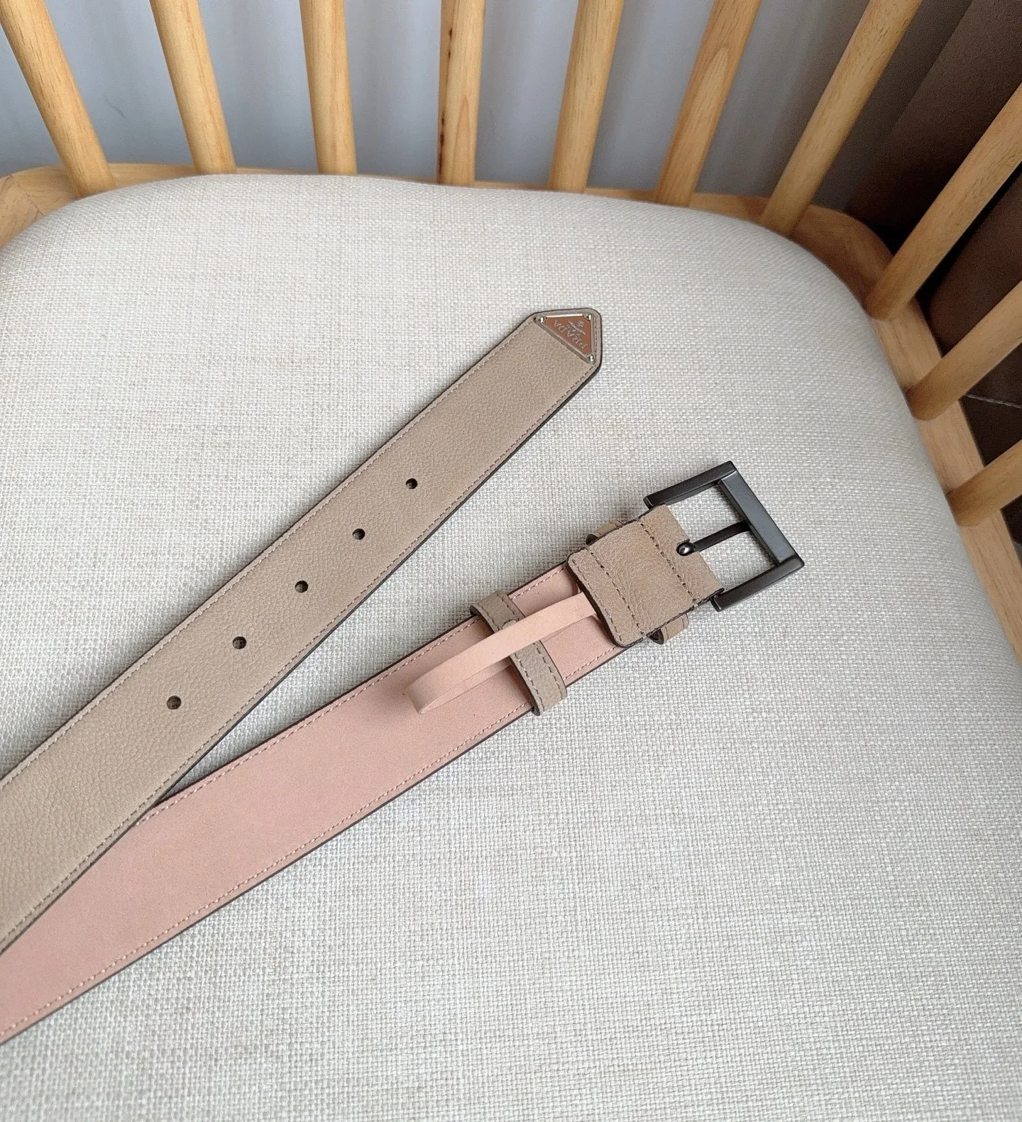 PRADA Belts Togo Leather (Beige) 3.5cm Width 180202607050720 - Image 6