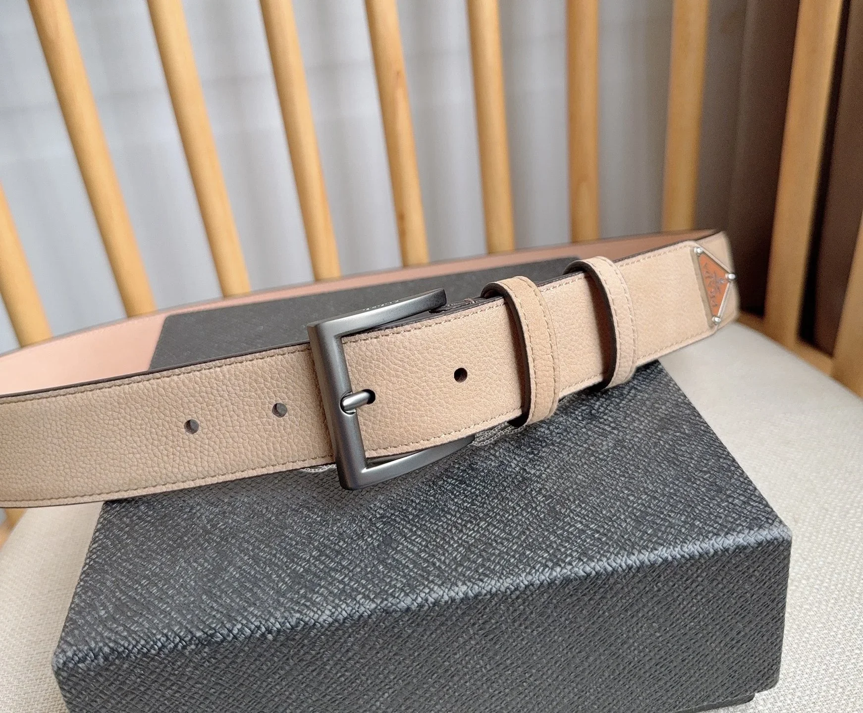 PRADA Belts Togo Leather (Beige) 3.5cm Width 180202607050720 - Image 7