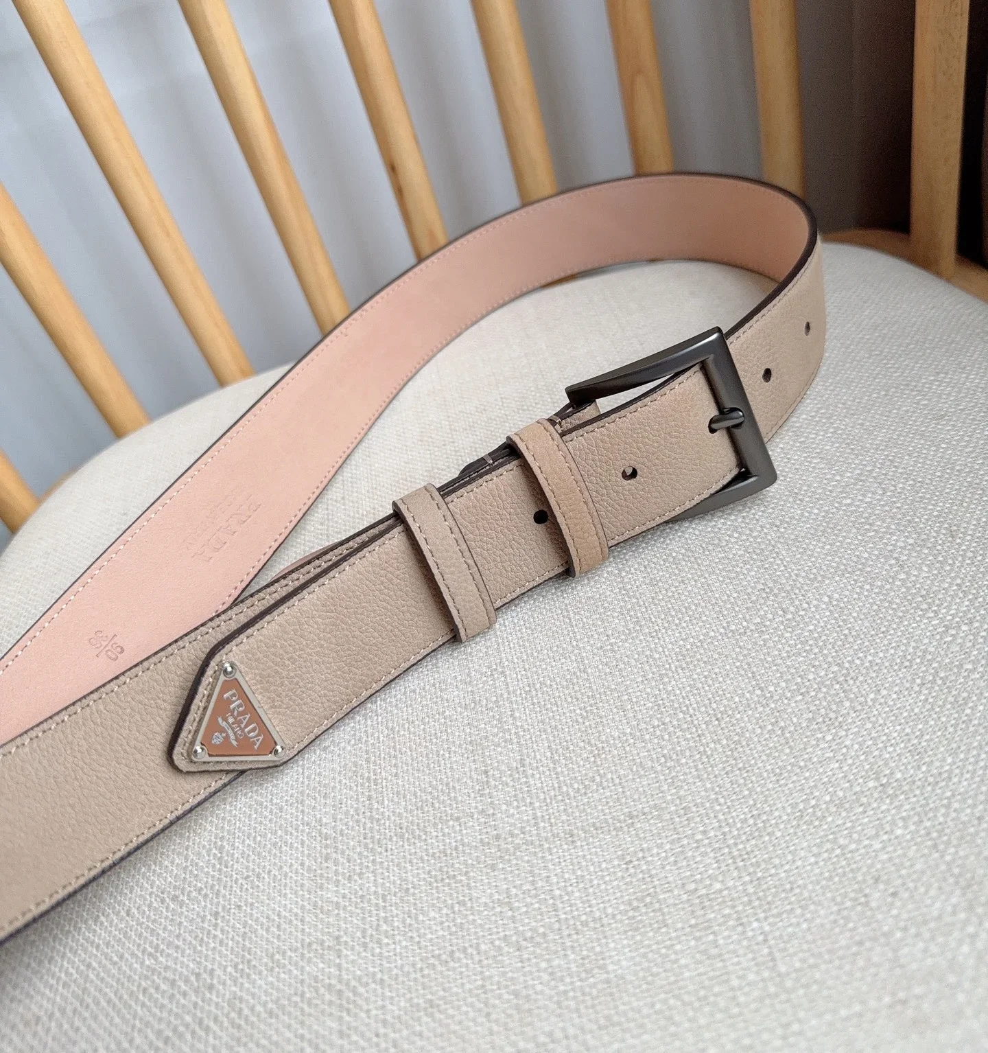 PRADA Belts Togo Leather (Beige) 3.5cm Width 180202607050720 - Image 8