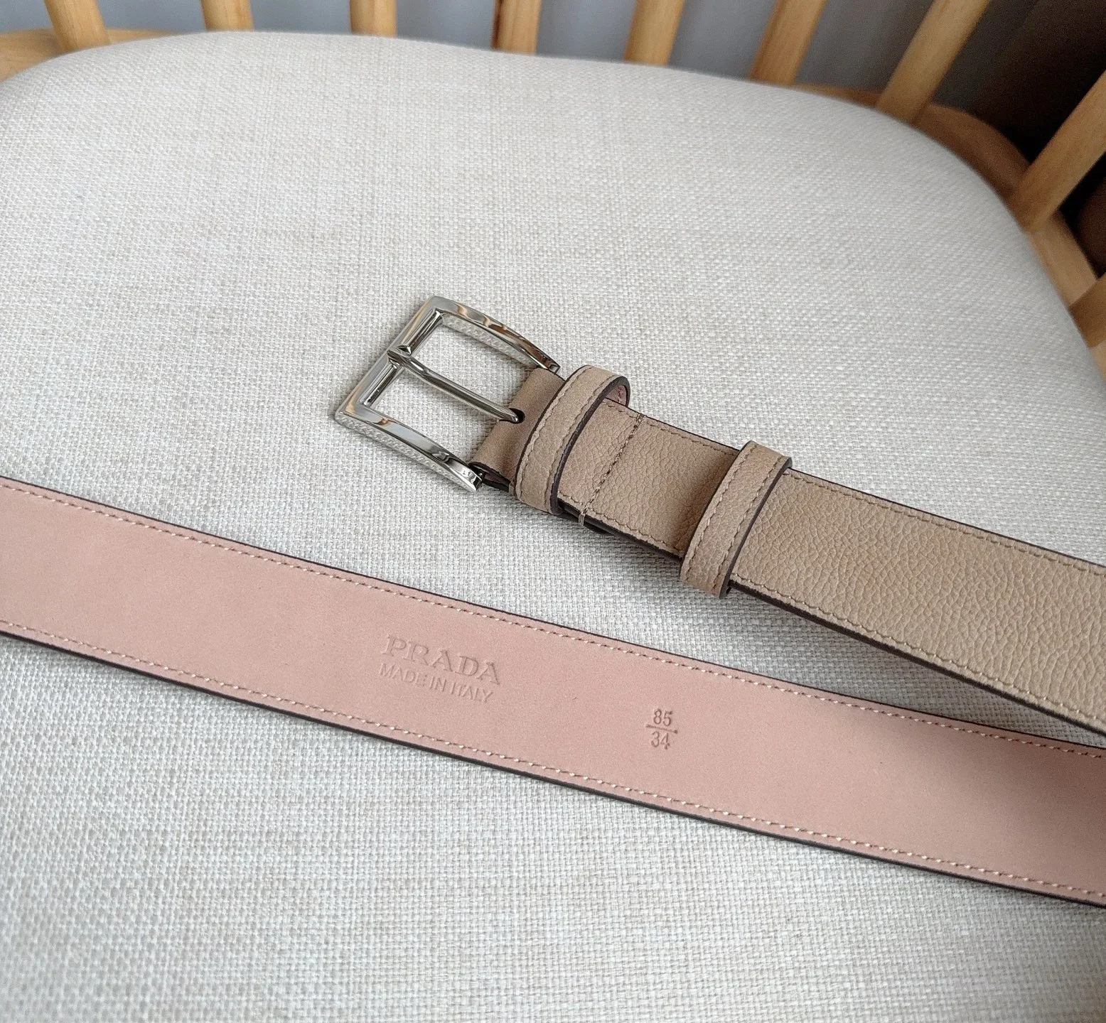 PRADA Belts Togo Leather (Beige) 3.5cm Width 180202607050721 - Image 3