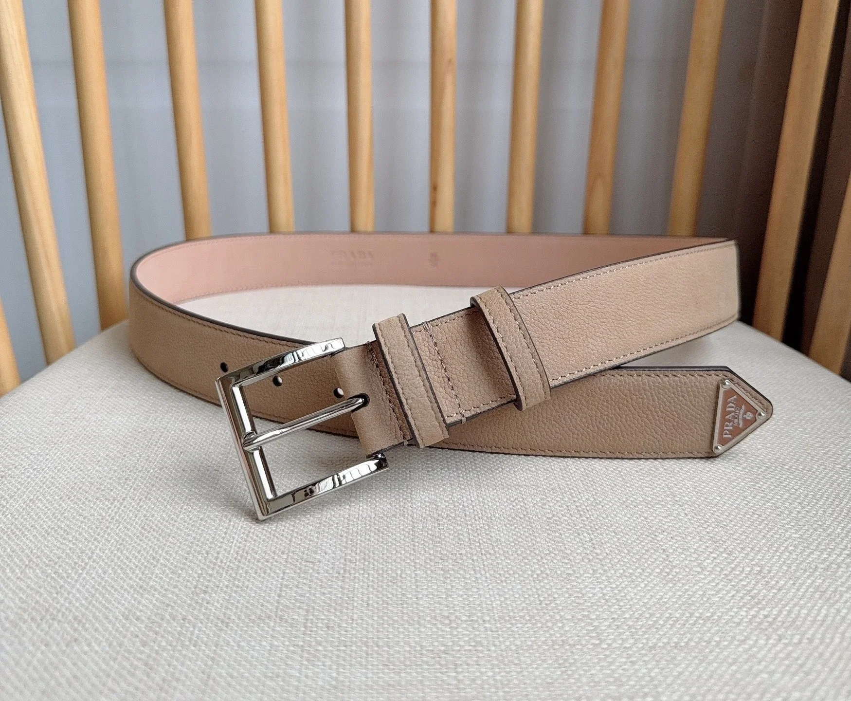 PRADA Belts Togo Leather (Beige) 3.5cm Width 180202607050721 - Image 4