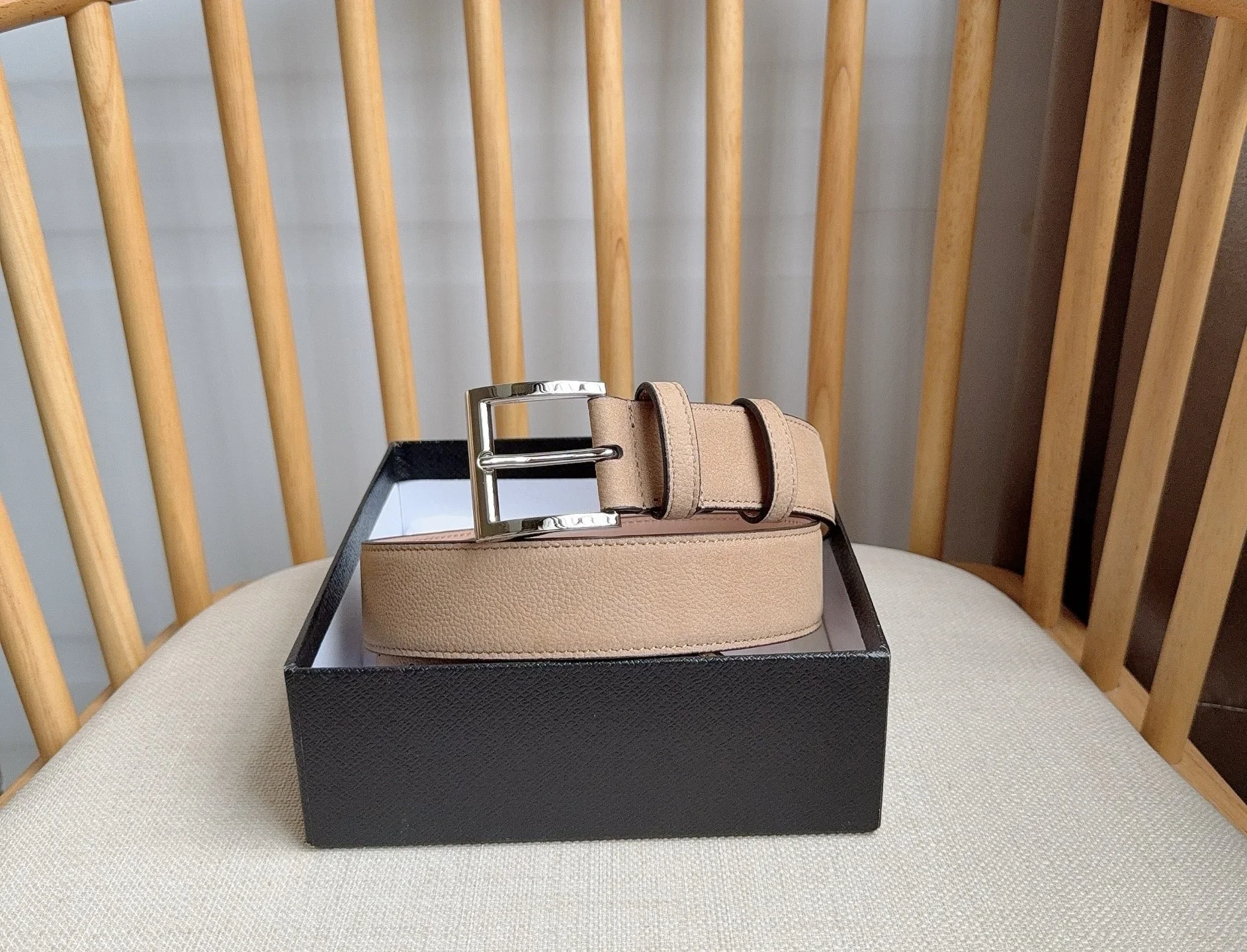 PRADA Belts Togo Leather (Beige) 3.5cm Width 180202607050721 - Image 5