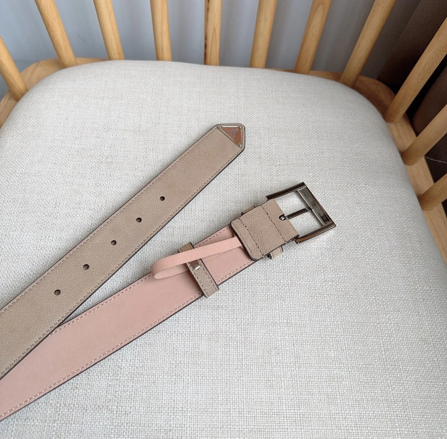 PRADA Belts Togo Leather (Beige) 3.5cm Width 180202607050721 - Image 6